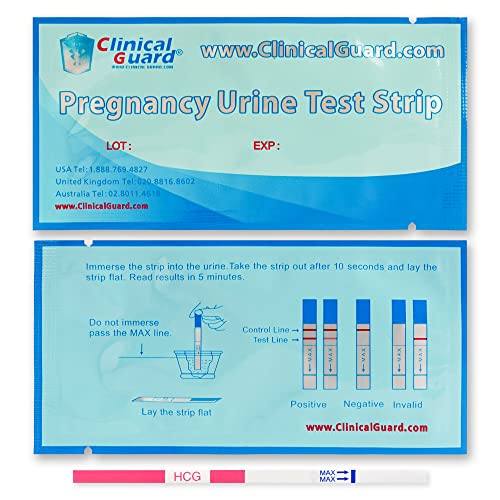 Image of Clinical Guard 50 Pregnancy Test Strips - Sensitive & Accurate Measurement Within 5 mins - Early Detection Pregnancy Test Strip - Easy to Use for Home Tests - HCG Test Strip Kit