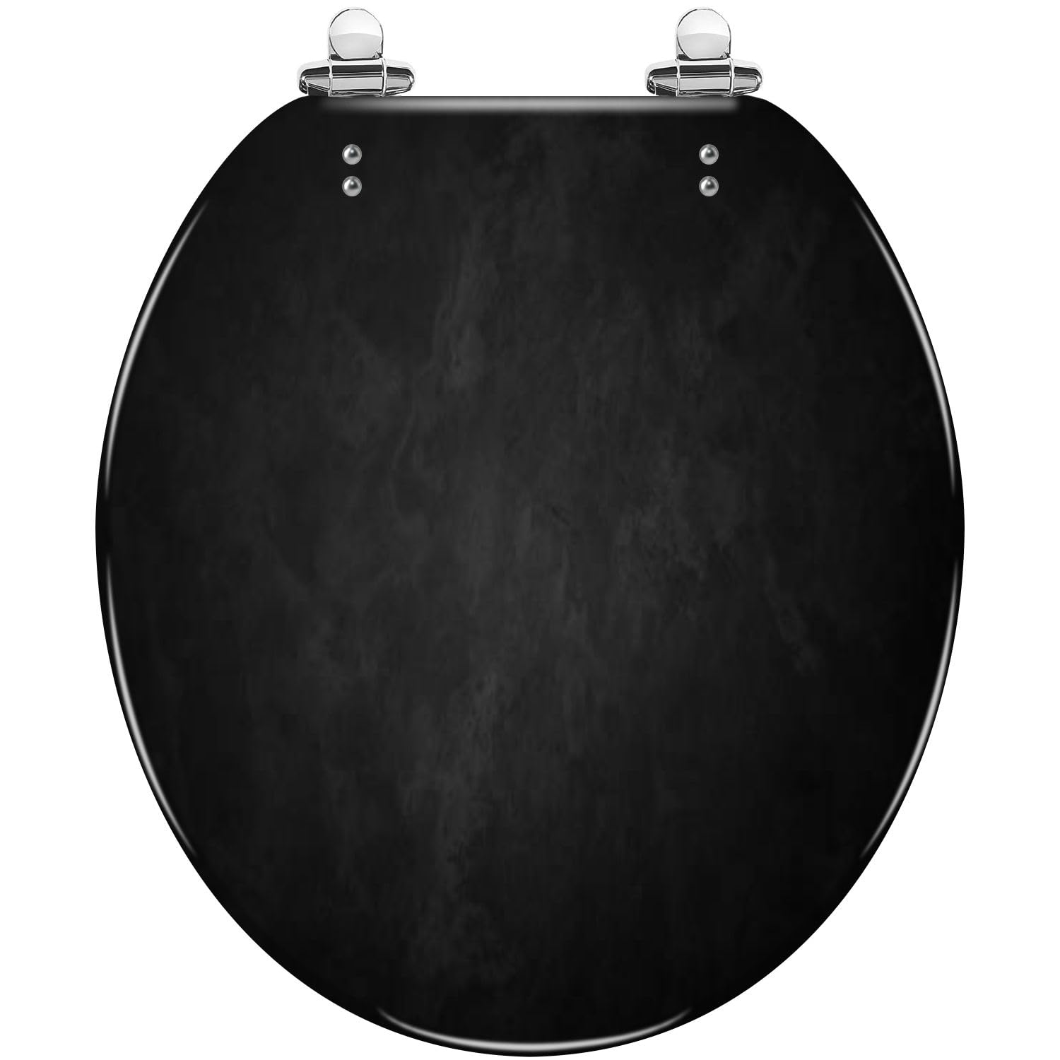 Round Toilet Seat Close up retro plain dark black cement concrete wall texture for Resin Toilet Seat Quietly Slow Close with Quick-Release Hinges Toilet Seat with Cover Easy to Clean Install