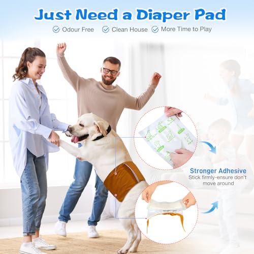 Image of Dog Diaper Liners 100ct Super Absorption Disposable Dog Diaper Booster Pads Leak-Proof for Female and Male Fit Most Reusable Pet Belly Bands, Wraps and Period Diapers(Regular, S-100ct)