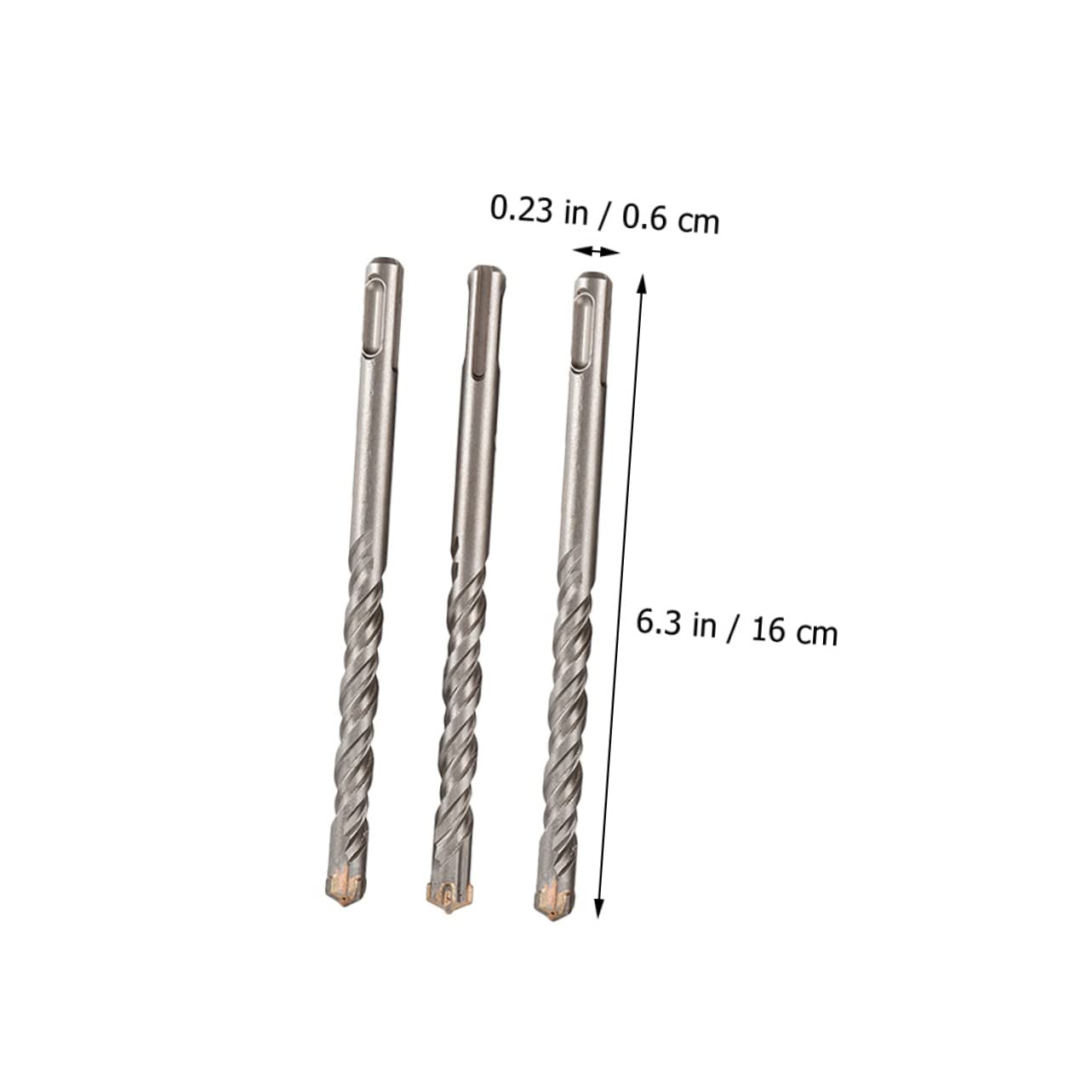 VILLCASE 3pcs Masonry Drill Bits Cross Tips for Concrete Electric Hammer Drill Bits