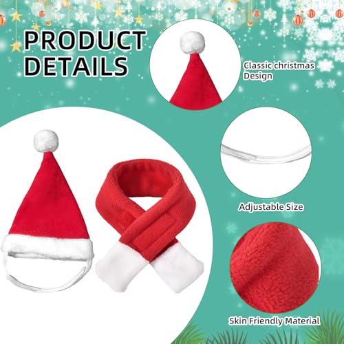Katzen Weihnachtsmütze Und Schal, Katzen Mütze Deko Weihnachts Outfit, Weihnachten Kleidung Für Klein Katze, Weihnachtsmann-Mütze, Schal, Weihnachtskostüm Für Katze,Katzenbekleidung