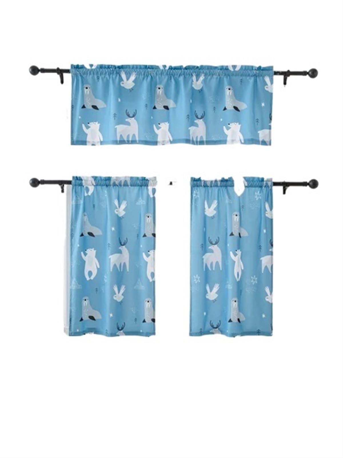 YGSGJSP Cabinet Curtains Cabinet Curtains Small Kitchen Suitable For Cupboard for Kitchen(Blue,68x61cm)