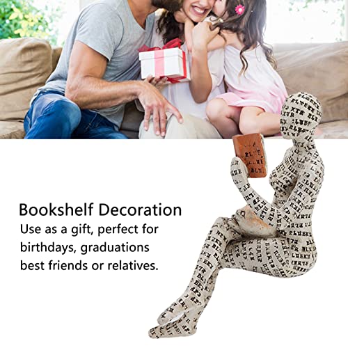 Dauerhaft Pulp Ladies Reading Shelf Decor, Exquisite Workmanship Resin Hand Painted Bookshelf Decoration Ornament For Dining Table(B) #TOP2