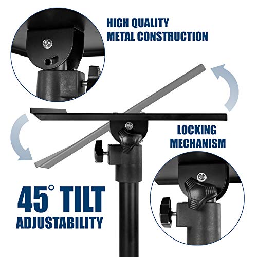 Mount-It! Tripod Projector Stand - Laptop Stand Tripod - Tall Projector Stand For Indoor Or Outdoor - Short Throw Projector Stand Or Laptop Tripod - Adjustable Height Projector Stand Tray #TOP7