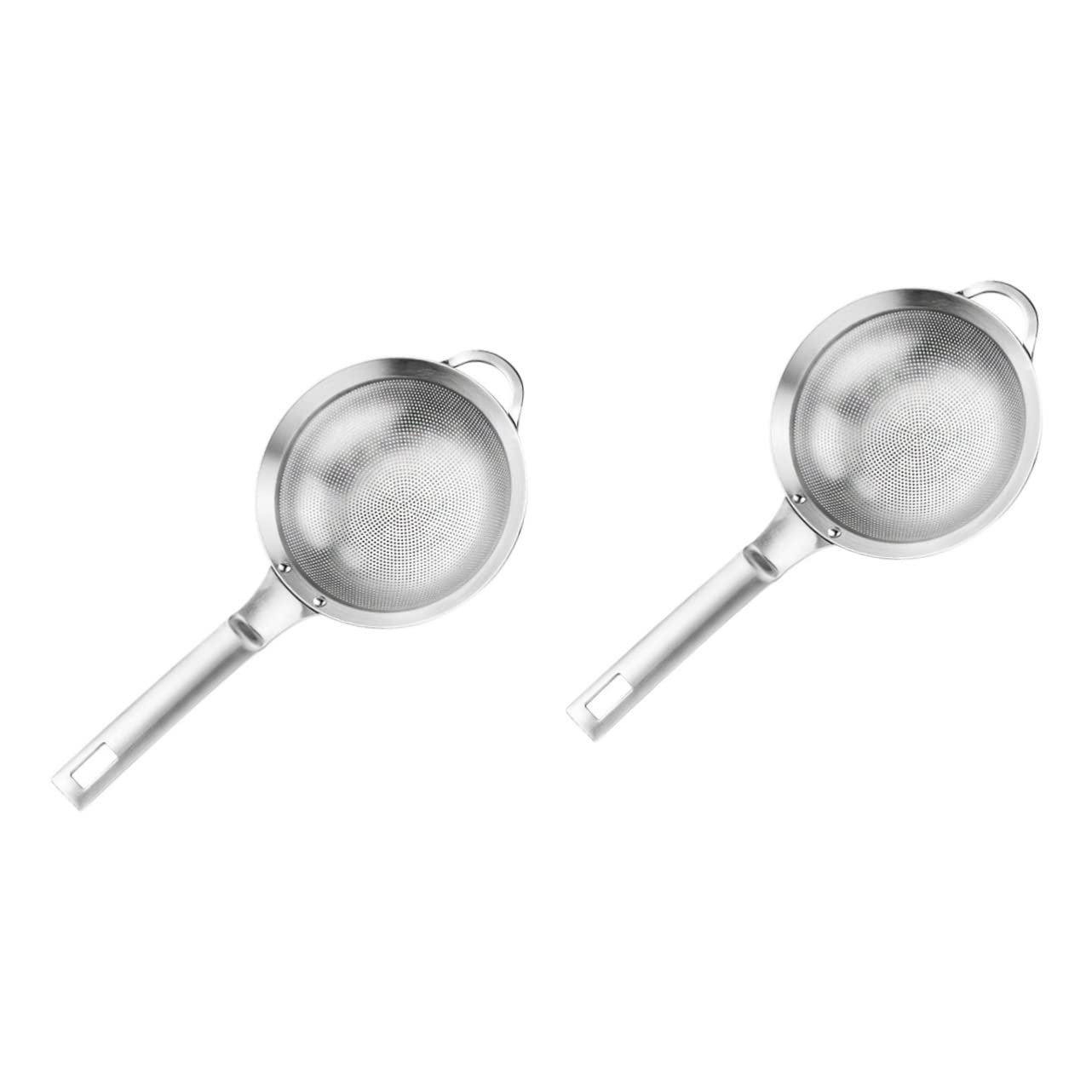 Juego de colador de Acero Inoxidable de 2 Piezas con colador de Malla Fina y cucharón - Plata