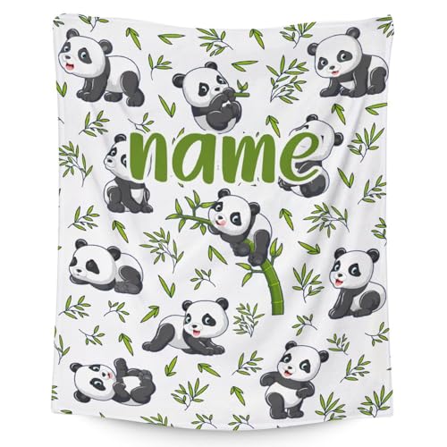 Mercuryelf Custom Panda Throw Blanket - Soft, Fuzzy & Warm - 30x40 Inches Small Blankets for Lap, Crib - White Aesthetic Throws Gift for Baby