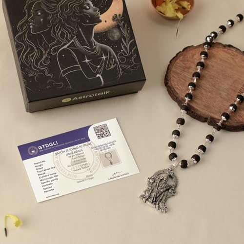 Image of Astrotalk Karungali Murugan Vel Mala - 54 Beads | Karungali Malai Original with Silver Vel Pendant | For Strength, Protection & Focus | Spiritual Mala for Women & Men | Gift for Man & Woman