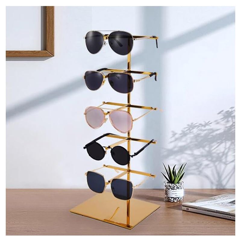 Expositor de Gafas de Sol para Venta al por Menor, Expositor metálico para Gafas de Lectura, Expositor para Gafas de Sol para el hogar o la Tienda de Gafas (18 x 15 x 43 cm)