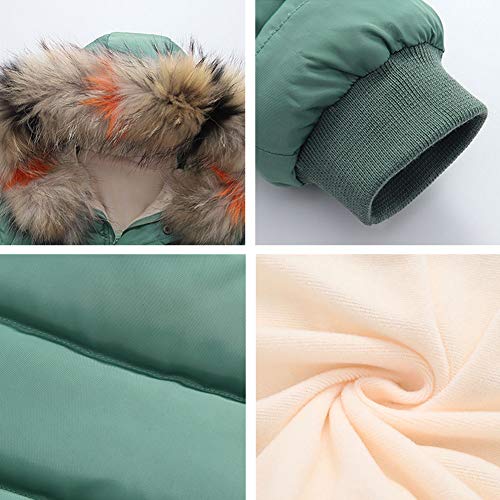 Toddler Baby Faux Fur Jackets Light Puffer Plush Hooded Down Jacket Coat Zipper Winter Windproof Thicken Fleece Warm Outwear Alternative Hoods Lightweight Snowsuit Girls Boys Raincoat Green 3-4T #TOP4