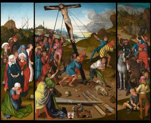 Lienzo El Levantamiento de la Cruz SERENDIPITP pintura mural 60x90cm para cubrir paredes vacías