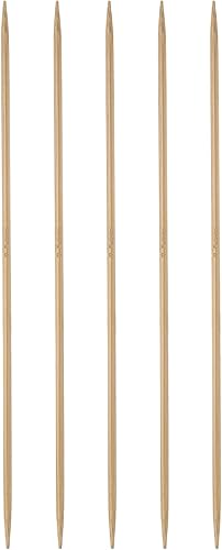 Miniatura 18 de HARFINGTON 5 piezas de agujas de tejer de bambú de doble punta, tamaño US 11 (8 mm) carbonizadas, 6 pulgadas (15 cm) rectas para proyectos