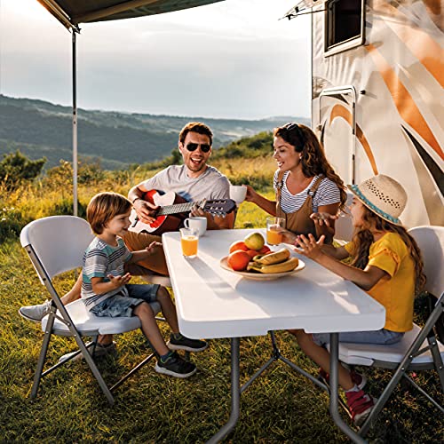 tillvex Gartentisch klappbar Kunststoff 180x75cm | Buffettisch mit Tragegriff | Klapptisch für Garten Terrasse und Balkon | Campingtisch 6 Personen – Bild 8