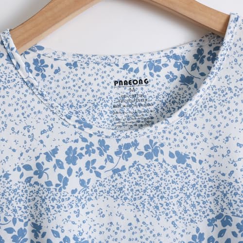 Image of PNAEONG Women Pajama Set Sleepwear Tops with Capri Pants Casual and Fun Prints Pajama Sets
