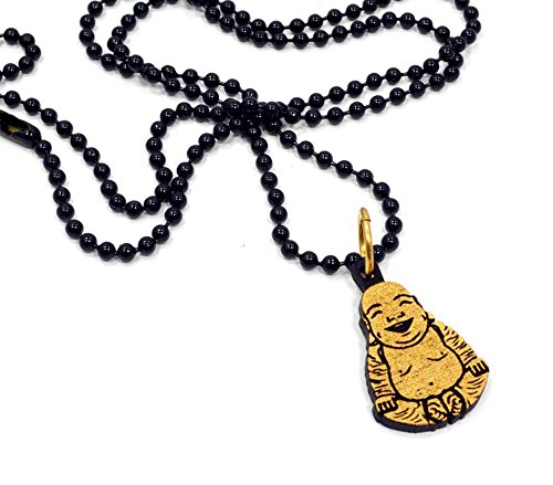 GoodWood NYC Micro Buddha Necklace Gold Black GoodWood NYC Micro Buddha Necklace Gold Black