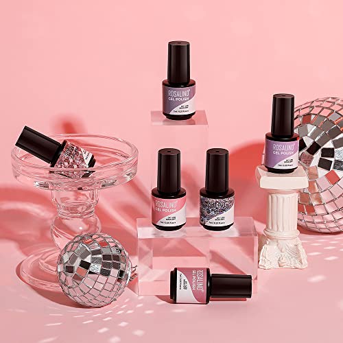 ROSALIND UV Nagellack Set 6 Nails Farben Shellac Nagellack Glitzer Nude Gel Nagellack Mini UV Lampe Für Nägel Gel Nail… – Bild 5
