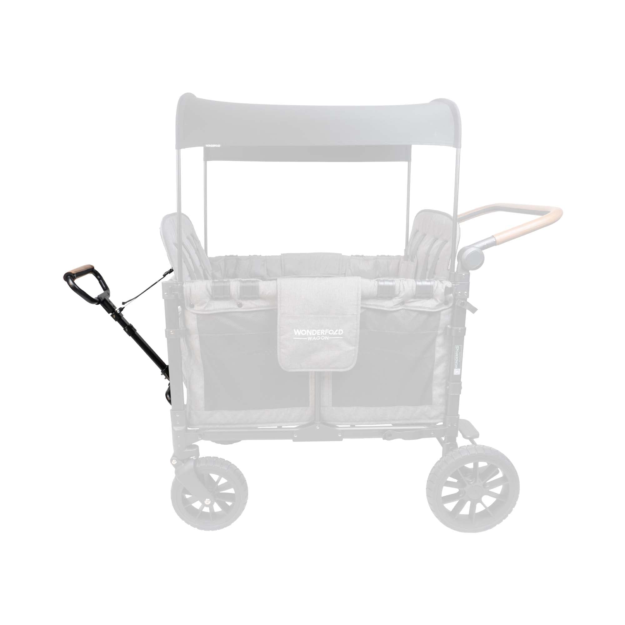 WonderFold Kinderwagen-Zuggriff – Veganer Lederbezug, 3 verstellbare Höhen, Befestigungsschnalle, Kompatibel mit W-Serie