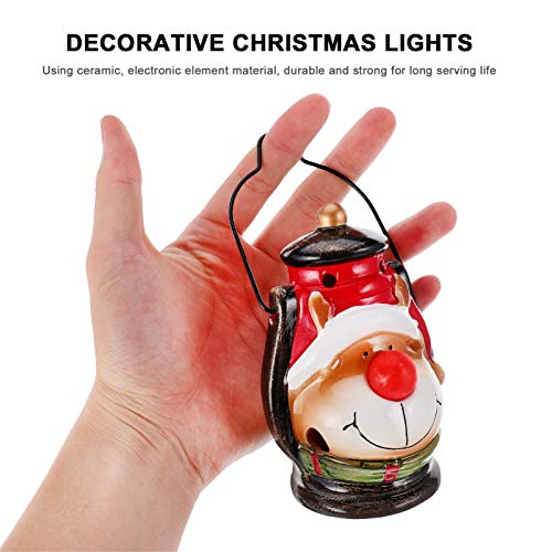 Toyvian Lanterna de Natal Decorativa Boneco de Neve Estatueta Led Acendeu Abajur de Mesa Natal Natal