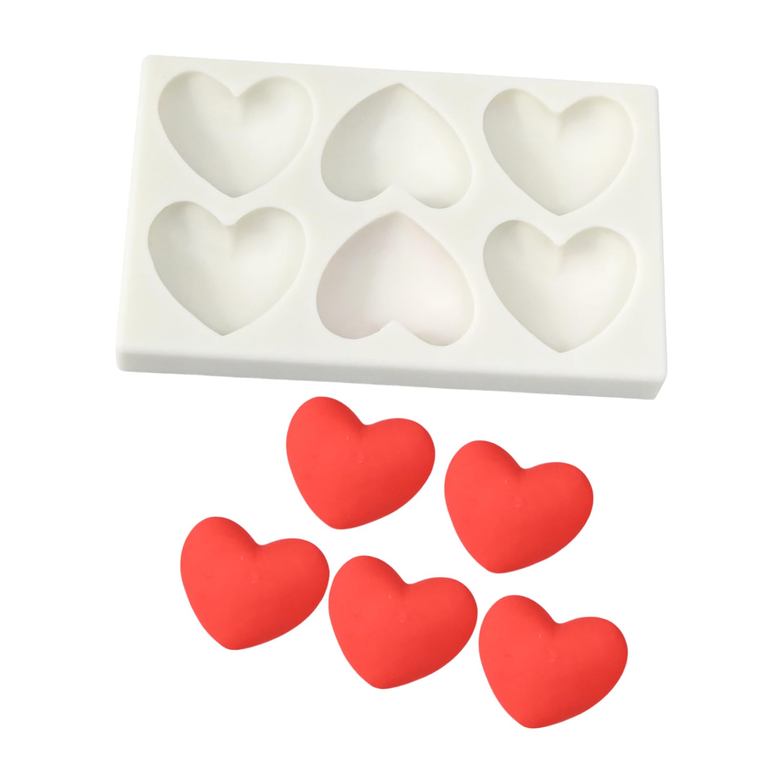 Tsophreniq Flexible Silicone Heart Shaped Molds for Fondant Multipurpose Cakes and Chocolates Bakewares Dessert Baking Utensils Food Grade Silicone Bakewares