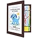 Americanflat Mahogany Kids Artwork Picture Frame with Shatter-Resistant Glass - Display Artworks Sized 8.5x11 with Mat and 10x12.5 Without Mat