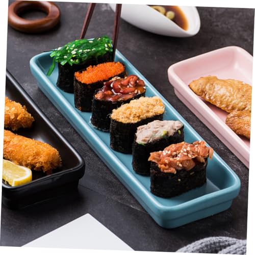 Plato largo de cerámica para sushi y aperitivos miniatura 3