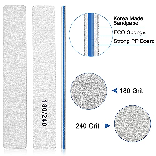 image for BLESWIN Nail File-Nail Files for Natural Nails 180/240 Grit, Emery Boa