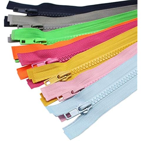 ByaHoGa 10 Stück 70 cm Reißverschluss Kunststoff 5mm teilbar Reissverschluss Cover