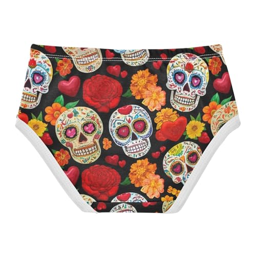 Cotton Girls Underwear Toddlers Colorful Day Dead Sugar Skulls Panties Little Girl Fancy Kids Undies Briefs 2t2