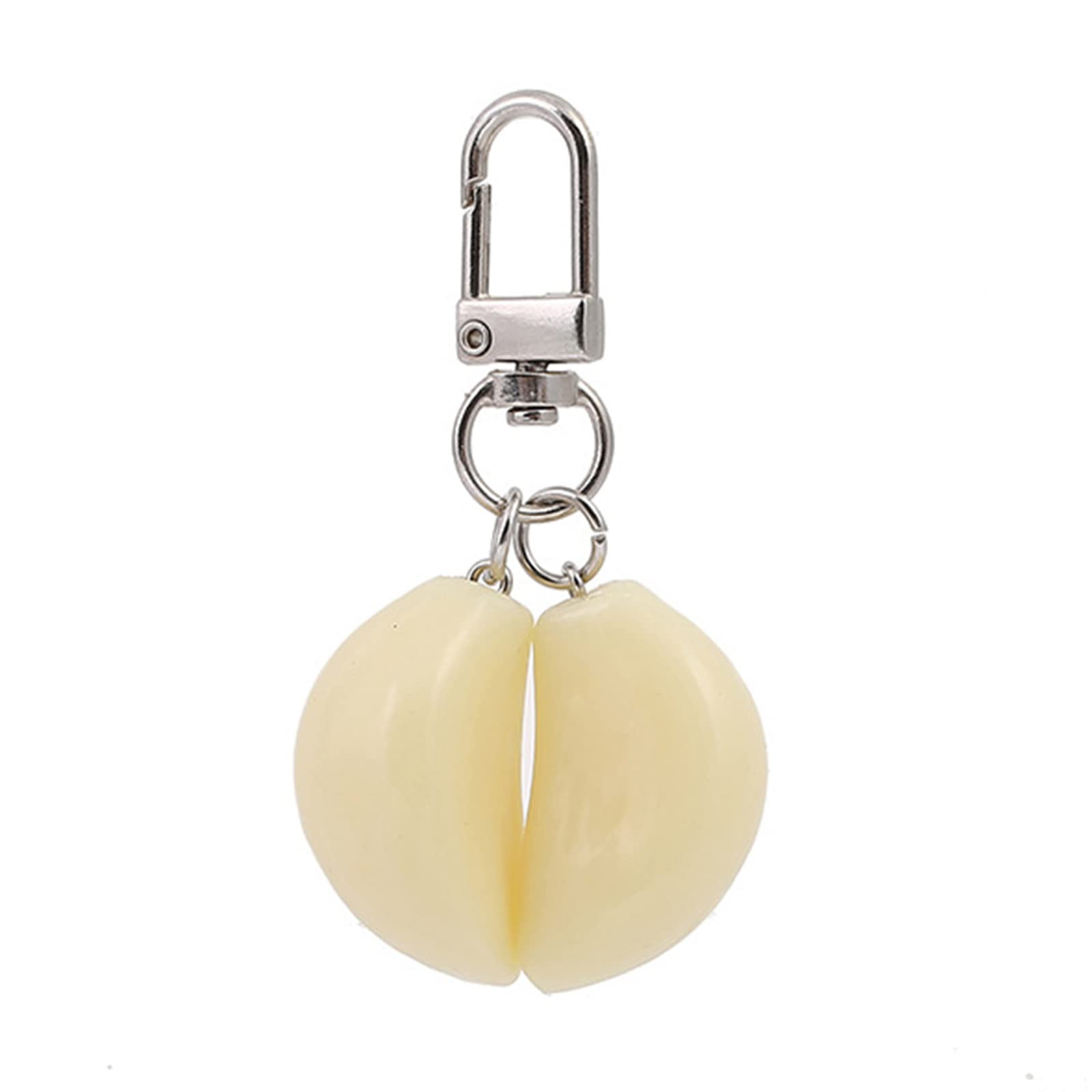 Pffiocix Imitation Food Pendant Garlic Keychain Dangler Food Keyring with Rotary Buckle Handbag Purse Accessory Garlic Keychain