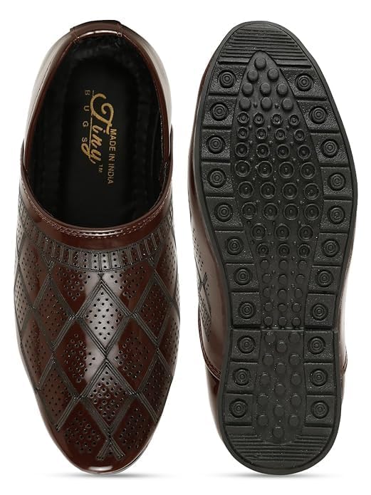 Boys' Brown Leather Slip-On Loafers – Perforated Diamond Pattern Casual Dress Shoes, Comfortable Party & School Wear Kids Footwear-image-18