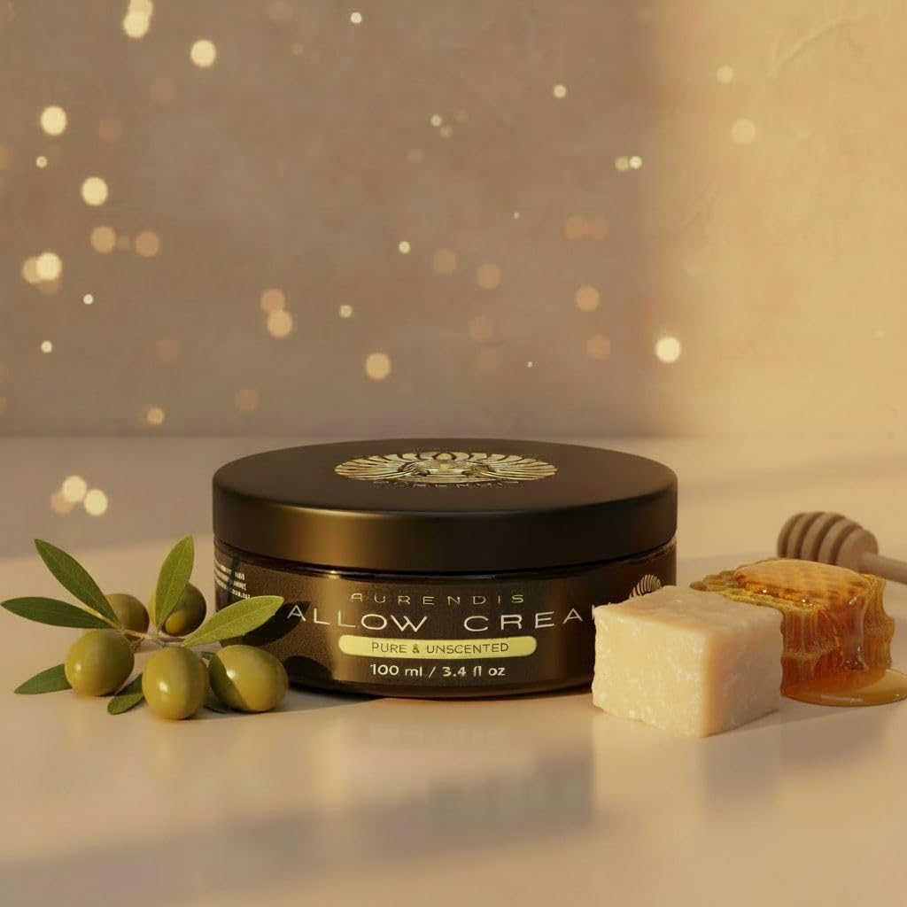 Crema Premium de Sebo Batido – Pura y Sin Fragancia – Dermatológicamente Probada – Hecha a Mano – 100% Sebo de Res de Pasto – Cuidado Natural – Sin Fragancia y Sin Conservantes