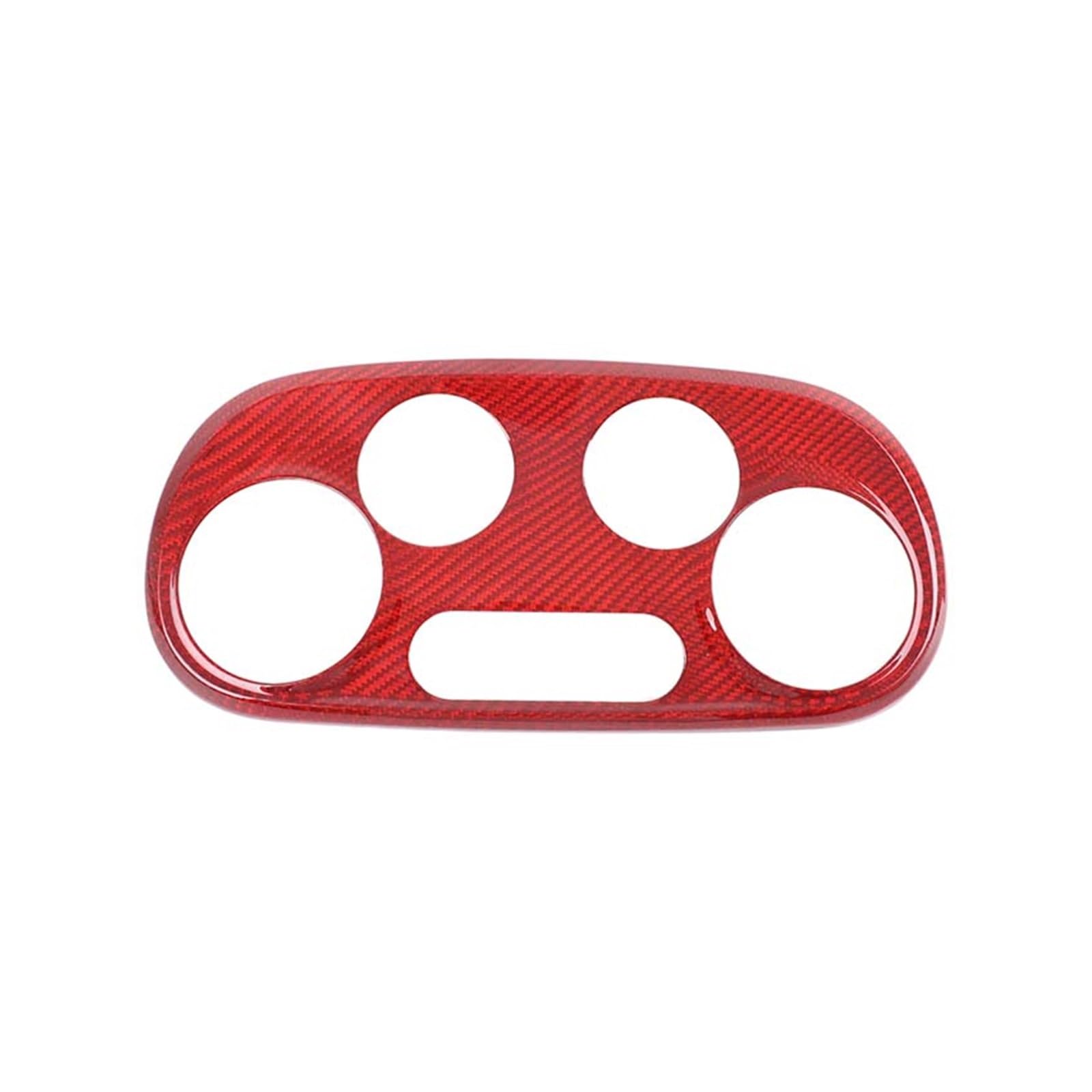 Mosklo Car Interior Trim Accessories for Fiat 500 for Abarth 595 2016-2026 Real Carbon Fiber Car Center Console Air Conditioning Knob Panel Cover Trim(Red Carbon Fiber)