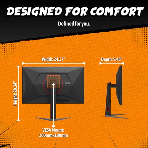 Image of AOC 27 inch Gaming Monitor 4K Mini-LED Dual Mode 320Hz G-SYNC Compat. U27G4XM | 3840x2160 Computer Monitor, 1ms GtG, 4K 160Hz / FHD 320Hz, HDR1000, USB 3.2, HDMI 2.1, Height Adjustable Stand, VESA Mount