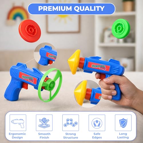 Image of Ratna's Spin Master Duo Combo of Flying Wheels & Spinning Tops, Outdoor & Indoor Play Toy for Kids 5+ Years (Pack of 2)
