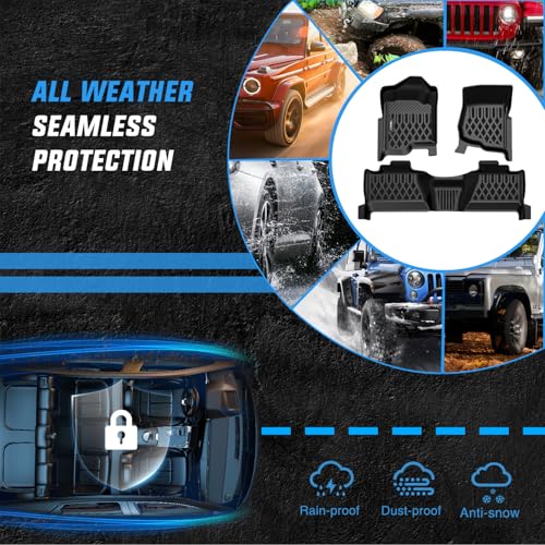 Image of Nilight Floor Mats for Chevy Silverado GMC Sierra 1500 Crew Cab 2007-2013 | Silverado GMC Sierra 2500 3500 2007 2008 2009 2010 2011 2012 2013 2014 All Weather Custom Fit Heavy Duty Floor Liners