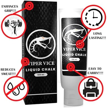 Viper Vice Liquid Chalk 100ml | Sports Chalk | Gym Chalk | Weightlifting Chalk | Climbing Chalk | Strong Grip | Sweat Free Hands for Weightlifting, Gymnastics, Calisthenics, Climbing, Bodybuilding
