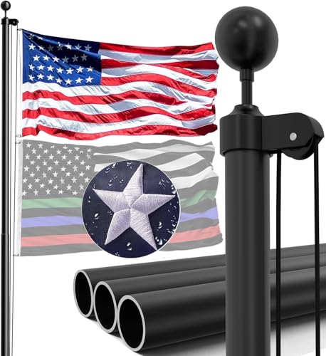 IIOPE 30FT Flag Pole for Outside House Heavy Duty Aluminum Flagpole Kit