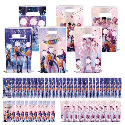 Feliciay Juego de 50 bolsas de regalo Kpop para cumpleaños infantiles, estilo anime,...