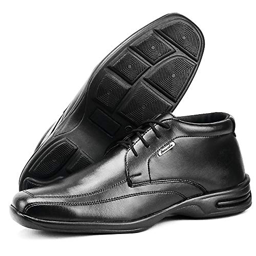 Sapato Social Conforto Brilhante Sapatofran Masculino (44, PRETO-PRETO-BRILHO)