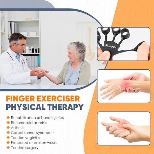 Grip Strength Trainer Finger Strengthener-Hand Gripper Strengthener 8 Resistant Level Finger Exerciser for Therapy,Relieve Pain Arthritis