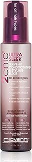 GIOVANNI 2chic Ultra-Sleek Leave-In Conditioning & Styling Elixir - Phyto-Keratin & Argan Oil, Anti-Frizz Formula, Coconut, Shea Butter, Pro-Vitamin B5, Color Safe, Paraben Free - 4 oz