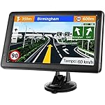 GPS Navigation for Car （9 Inch） Slimline Touch Screen Real Voice Direction ，USA Edition 2025 (Free Lifetime Updates) Turn-by-Turn Voice and Lane Guidance, Speed and Red Light Warning (American Brand)