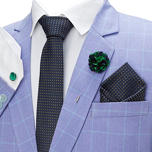 Image of BLACKSMITH Tie, Cufflink, Pocket Square, Lapel Pin, Set of 4 for Men [ Free Size ]