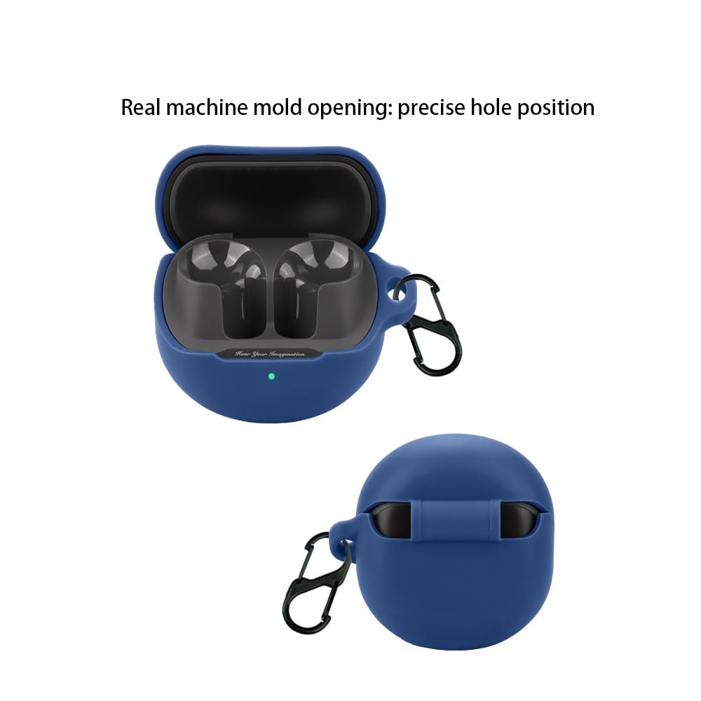 Custodia In Silicone Per SoundPEATS Air 5 | Cover Protettiva Morbida Con Moschettone, Nero