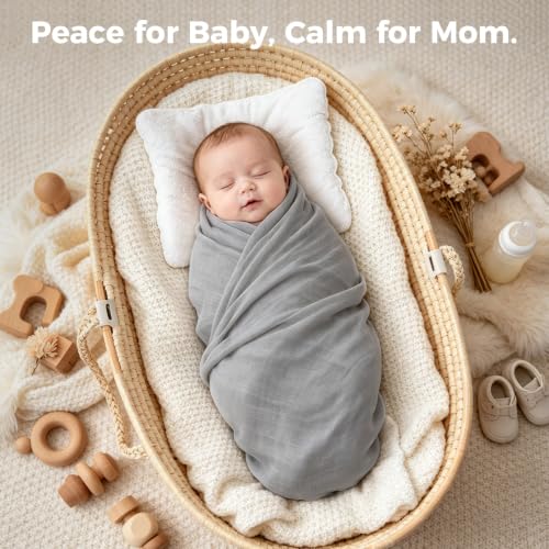Image of Muslin Swaddle Blankets for Baby Boys and Girls, 2-Pack Breathable Soft Receiving Blanket Wrap, Baby Essentials, Registry & Gift, 47 x 47 inches Green