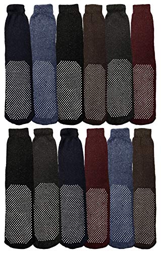 Yacht & Smith Men's Gripper Tube Socks, Non-Slip Grippy Socks, Colorful (12 Pairs Men Assorted)