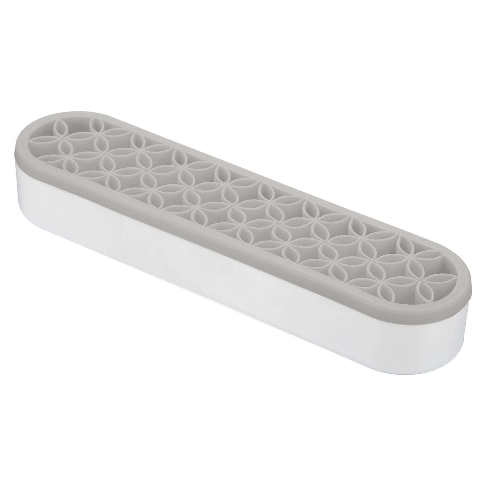 PATIKIL Diamond Painted Pen Holder, Silicone Makeup Brush Holder Multi-Purpose Cosmetic Storage Box Desktop Organizer for Art Craft, Grey
