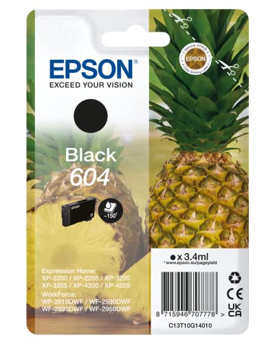 Epson Ink/604 603 Starfish 3.4ml BK SEC, Black, Standard Capacity