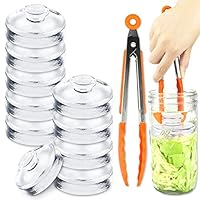 Artcome 10-Pack Glass Fermentation Weights with Easy Grip Handle and Unique Texture Design for Large Wide Mouth Mason Jars