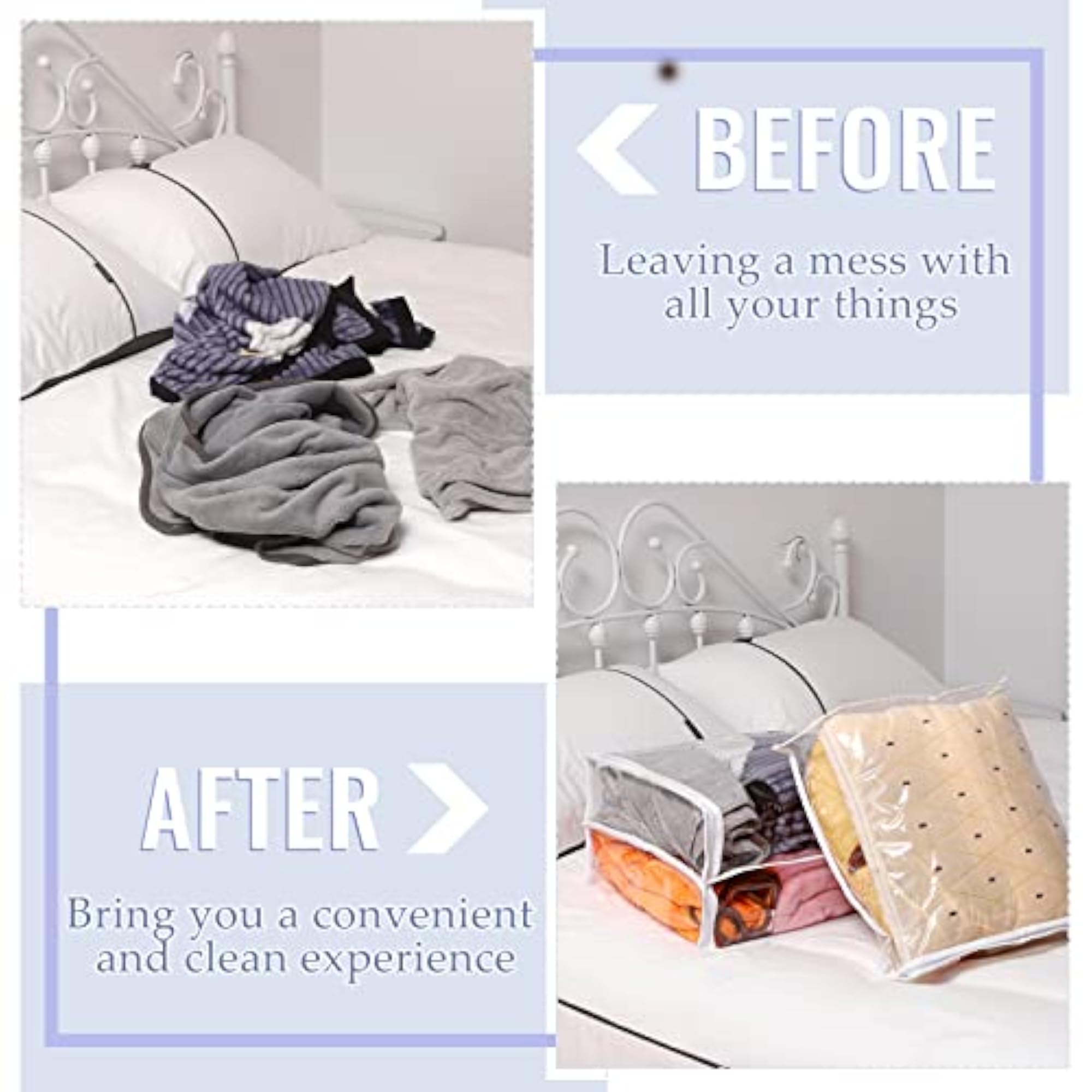 Plastic Zippered Storage Bags, Clear Blanket Storage Bags