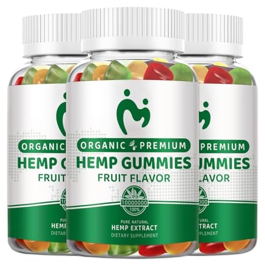 Hemp Gummies Extra Strength for Pain, Sleep, Relax, Anxiety, 100% Natural Pure Hemp Oil Extract, Vegan Edible Gummy Low Sugar for Adults (3 Pack)